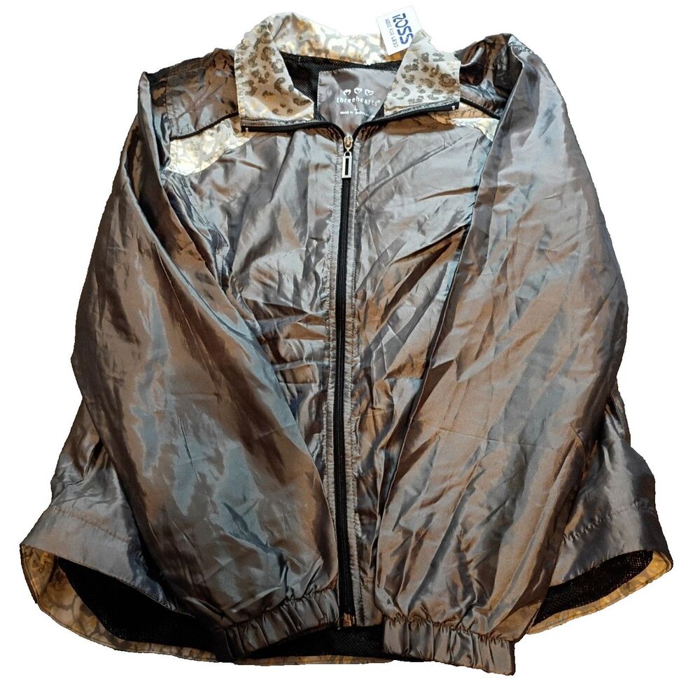 New with Tag Threehearts Womens Jacket LightWeight Windbreaker Mesh Lined size L